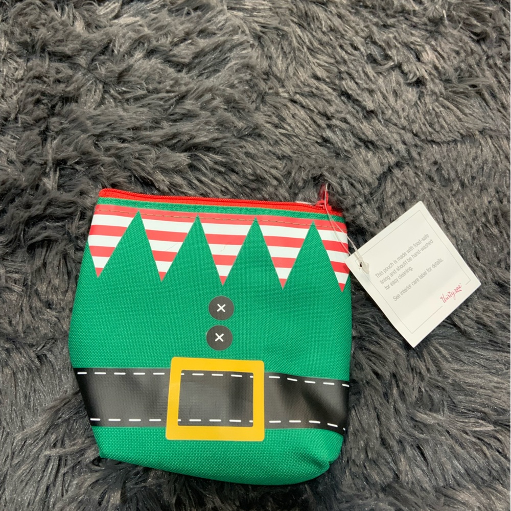 Thirty-One Striped Pouch with Green Accents